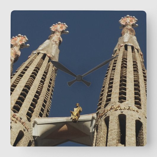 Barcelona Spanje Kerk Square Wall klok (Voorkant)