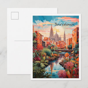 Barcelona Spanje Kunst Reizen Briefkaart