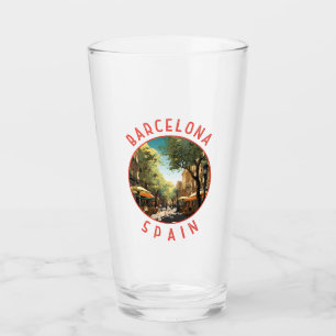 Barcelona Spanje La Rambla Retro Verdrietige Cirke Glas