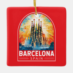 Barcelona Spanje La Sagrada Familia Reiskunst Keramisch Ornament