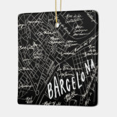 Barcelona Spanje Map Ornament - Black  Style (Links)