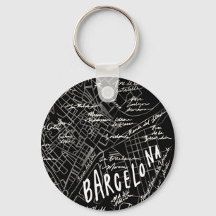 Barcelona Spanje Map Sleutelhanger