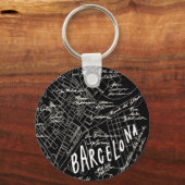 Barcelona Spanje Map Sleutelhanger (Voorkant)