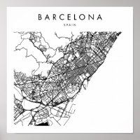 Barcelona Spanje Minimal Modern Street Map