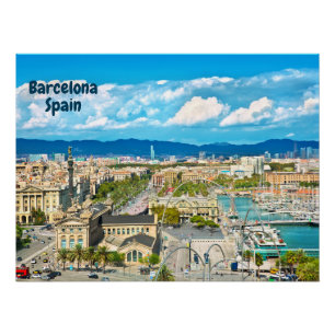 Barcelona, Spanje Mooie Stadsgezichts Perfect Poster