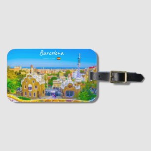 Barcelona, Spanje - Park Guell Gaudi Mozaïek Bagagelabel