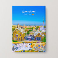 Barcelona, Spanje - Park Guell Gaudi Mozaïek