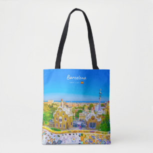 Barcelona, Spanje - Park Guell Gaudi Mozaïek Draagtas