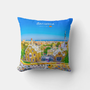 Barcelona, Spanje - Park Guell Gaudi Mozaïek Kussen