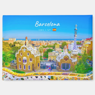 Barcelona, Spanje - Park Guell Gaudi Mozaïek Magneet