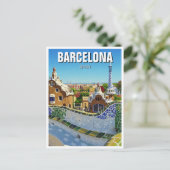 Barcelona Spanje Park Güell Reizen Briefkaart (Staand voorkant)