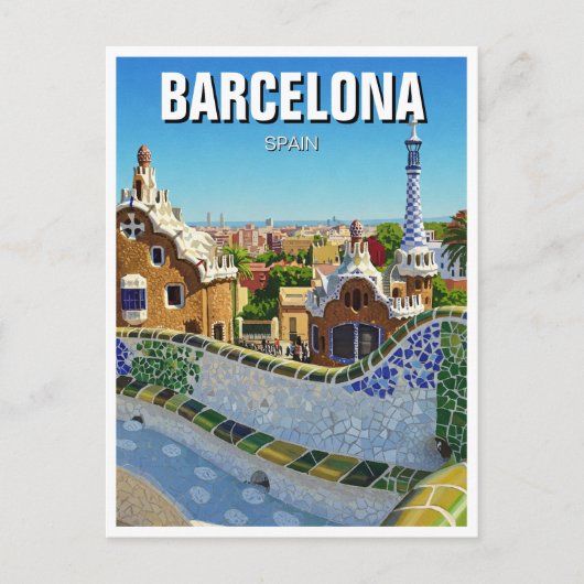 Barcelona Spanje Park Güell Reizen Briefkaart (Voorkant)