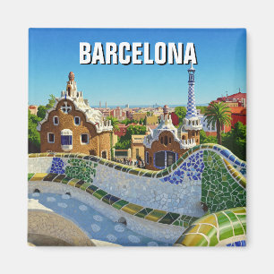 Barcelona Spanje Park Güell Reizen Magneet