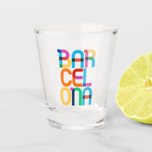 Barcelona Spanje Pop Art Letters Shot Glas