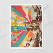 Barcelona Spanje Pop Art Travel Illustratie Briefkaart (Voorkant)