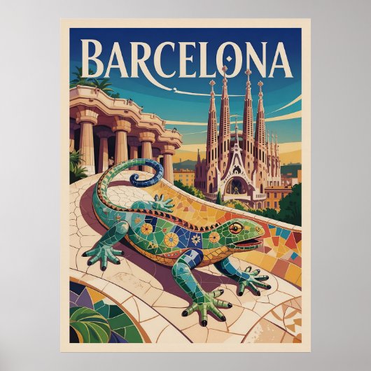 Barcelona Spanje Poster (Voorkant)