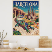Barcelona Spanje Poster (Keuken)