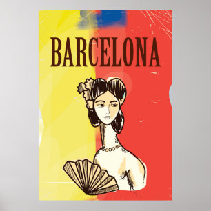 Barcelona Spanje poster van het klassieke reisverk