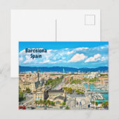 Barcelona, Spanje, prachtig Uitzicht Briefkaart (Voorkant / Achterkant)