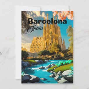 Barcelona Spanje Reis Postkaart Kunst, Spanje Reis Kaart