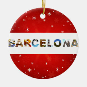 Barcelona Spanje Reisfoto's met kerstmis Keramisch Ornament