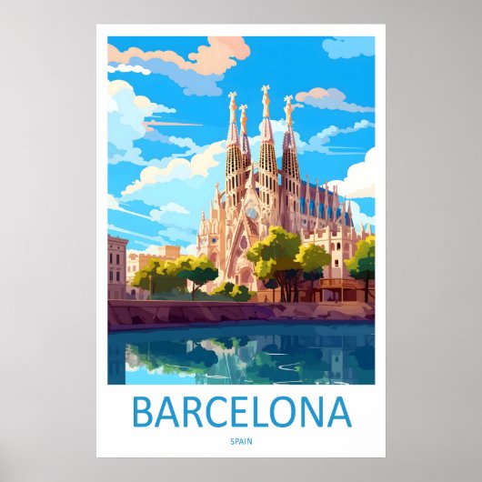 Barcelona Spanje Reisposter 3 Poster (Voorkant)