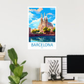Barcelona Spanje Reisposter 3 Poster (Thuiskantoor)
