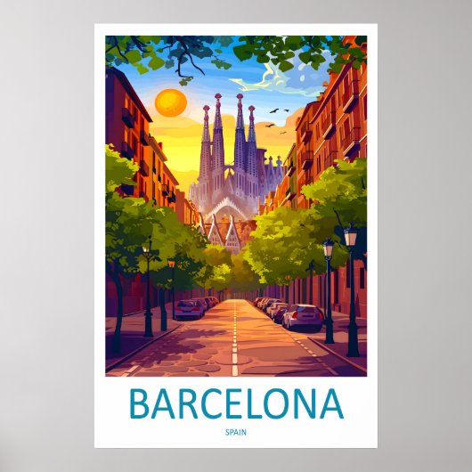 Barcelona Spanje Reisposter 4 Poster (Voorkant)