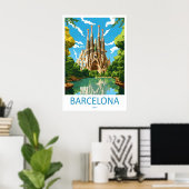 Barcelona Spanje Reisposter 5 Poster (Thuiskantoor)