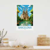 Barcelona Spanje Reisposter 5 Poster (Keuken)