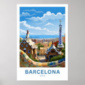 Barcelona Spanje Reisprint Poster (Voorkant)