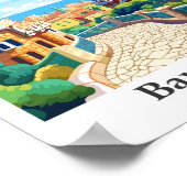 Barcelona Spanje Reizen  Illustratie Poster (Hoek)