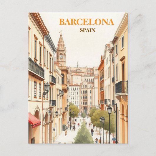 barcelona spanje reizen kunst Vintage Briefkaart (Voorkant)