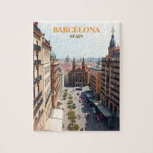 barcelona spanje reizen kunst Vintage Legpuzzel (Verticaal)