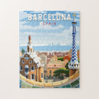 Barcelona Spanje Reizen Kunst Vintage