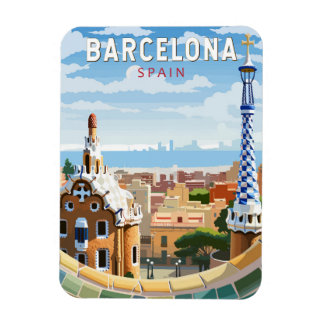 Barcelona Spanje Reizen Kunst Vintage Magneet