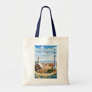 Barcelona Spanje Reizen Kunst Vintage Tote Bag
