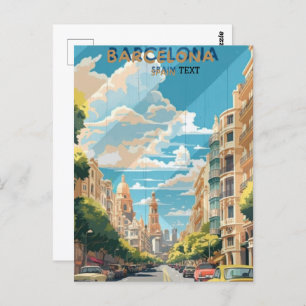 Barcelona Spanje Reizen Poster Design Briefkaart