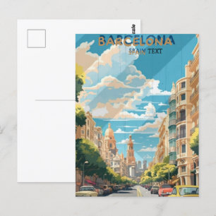Barcelona Spanje Reizen Reisposter Ontwerp  Briefkaart