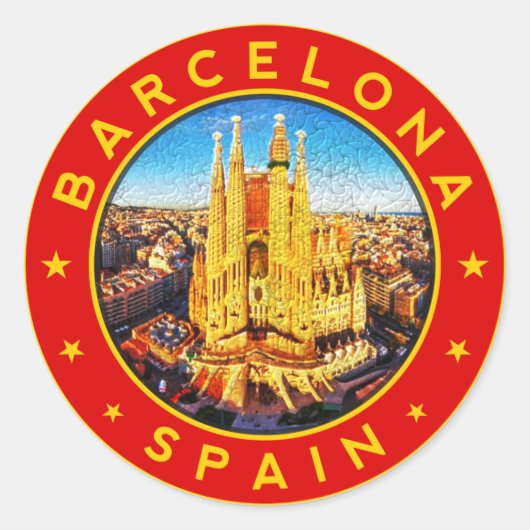 Barcelona Spanje Ronde Sticker (Voorkant)