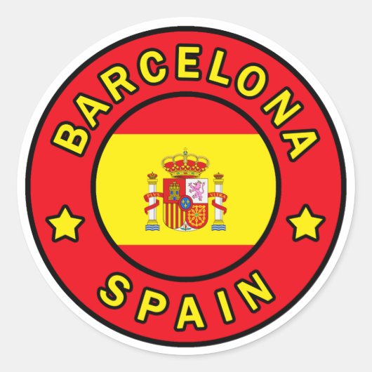 Barcelona Spanje Ronde Sticker (Voorkant)