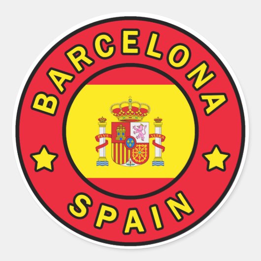 Barcelona Spanje Ronde Sticker (Voorkant)