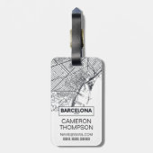 Barcelona, Spanje | Stadskaart Bagagelabel (Achterkant verticaal)