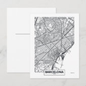 Barcelona, Spanje | Stadskaart Briefkaart (Voorkant / Achterkant)