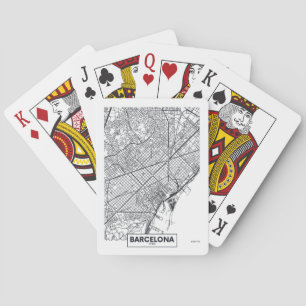 Barcelona, Spanje Stadskaart Pokerkaarten