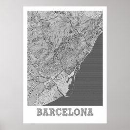 Barcelona - Spanje - Stadskaart voor het Spaanse P Poster