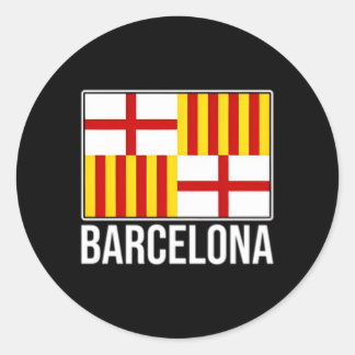 Barcelona Spanje Stadsvlag Catalonië Ronde Sticker