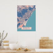Barcelona - Spanje Stedenkaart Breezy Poster (Keuken)