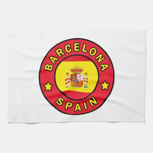 Barcelona Spanje Theedoek (Horizontaal)