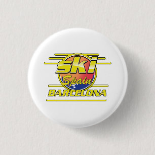 Barcelona Spanje tot Ski logo Ronde Button 3,2 Cm